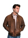 Men's Lambskin Bomber Jacket (Brown Antique)