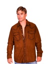 Men's Western Suede Shirt (Brown)