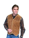 Men's Boar Suede Hunting Vest with Faux Shearling Lining (Cafe Brown)